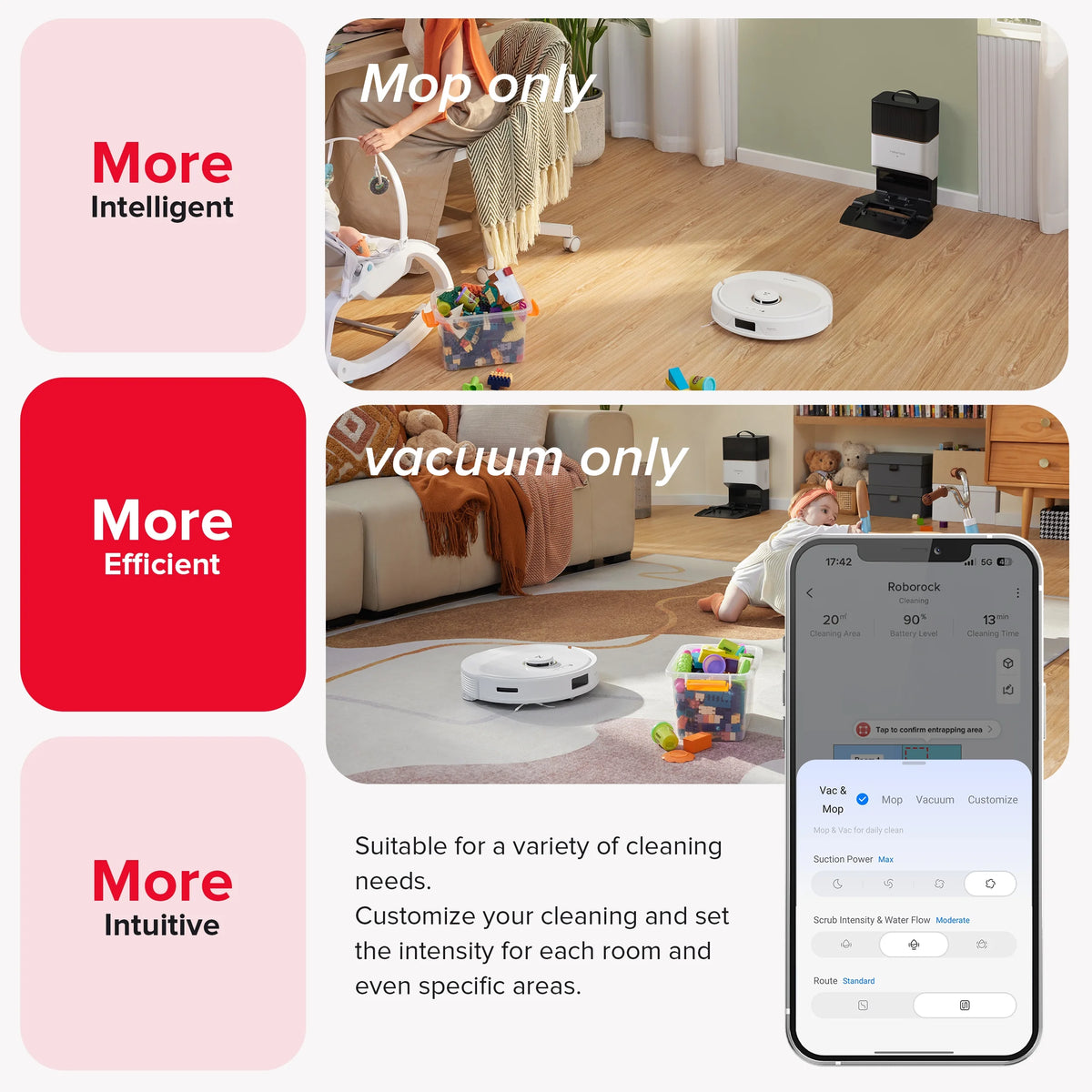 Roborock Q8 Max+ Robot Vacuum and Mop with Self-Emptying, Obstacle Avoidance, LiDAR Navigation, 5500Pa Suction Power, and App Control
