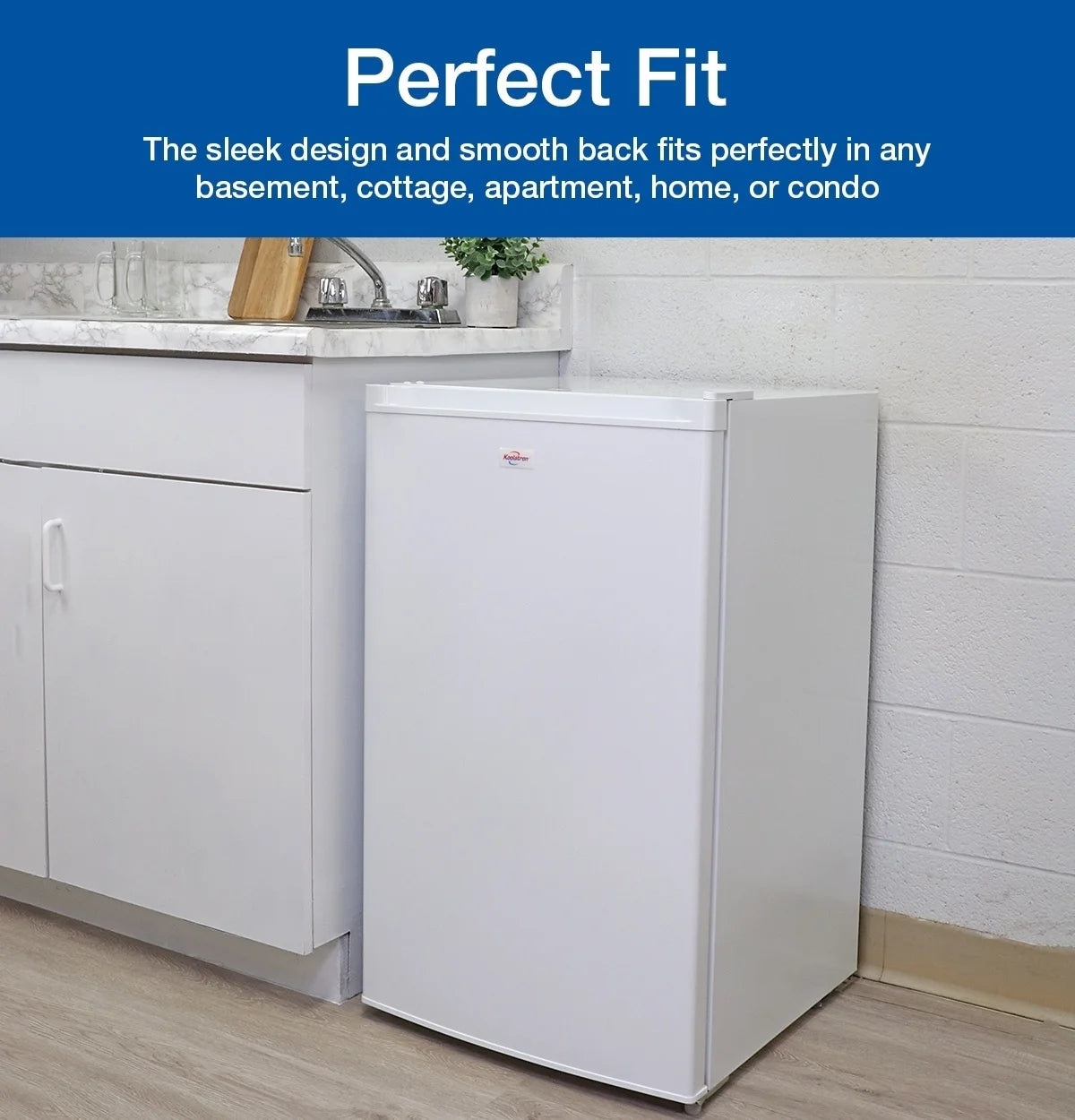 Koolatron Compact Upright Freezer, 3.1 cu ft (88L) White Manual Defrost