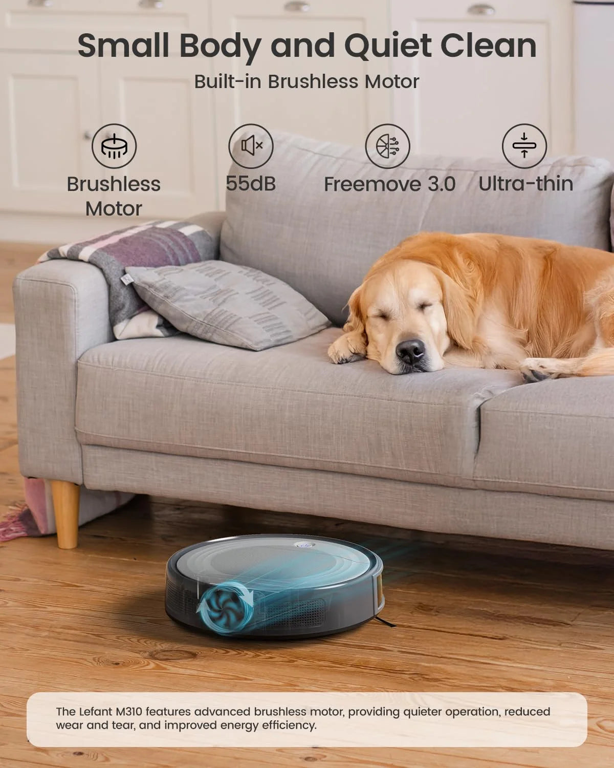 Lefant Robot Vacuum Cleaner with 4500Pa Suction, APP/Remote/Voice Control,Ideal for Pet hair, M310