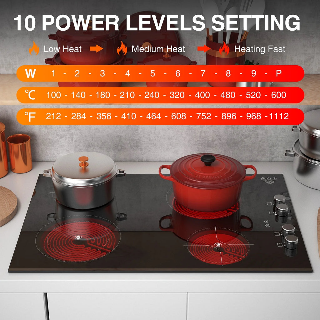 VBGK Induction Cooktop 30 inch 5 Burner Electric Hot Plate for Cooking Electric Induction Cooktop 240v, 99 Minutes Timer and Auto Shutdown Induction Burner,Child Lock