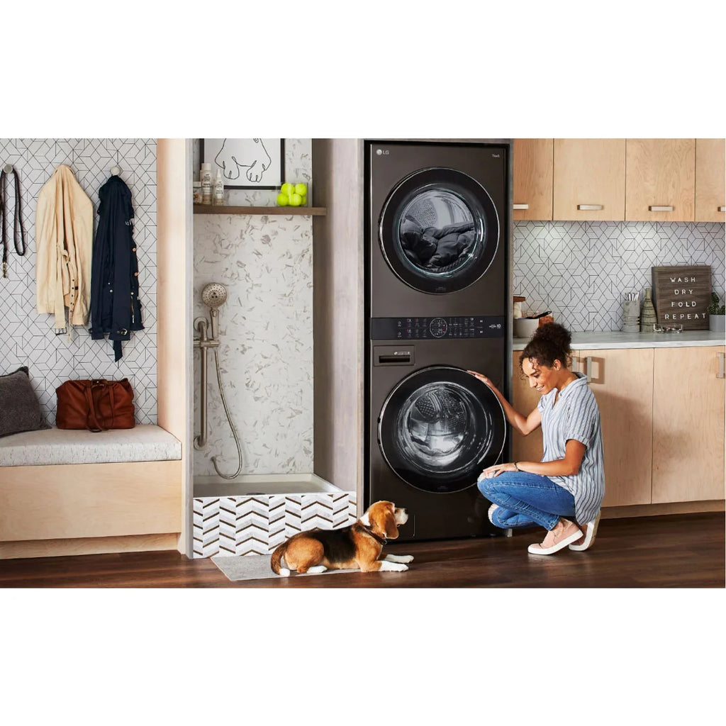 LG WKE100HVA 4.5/7.4 Cu. Ft. Smart Front Load WashTower - Graphite Steel
