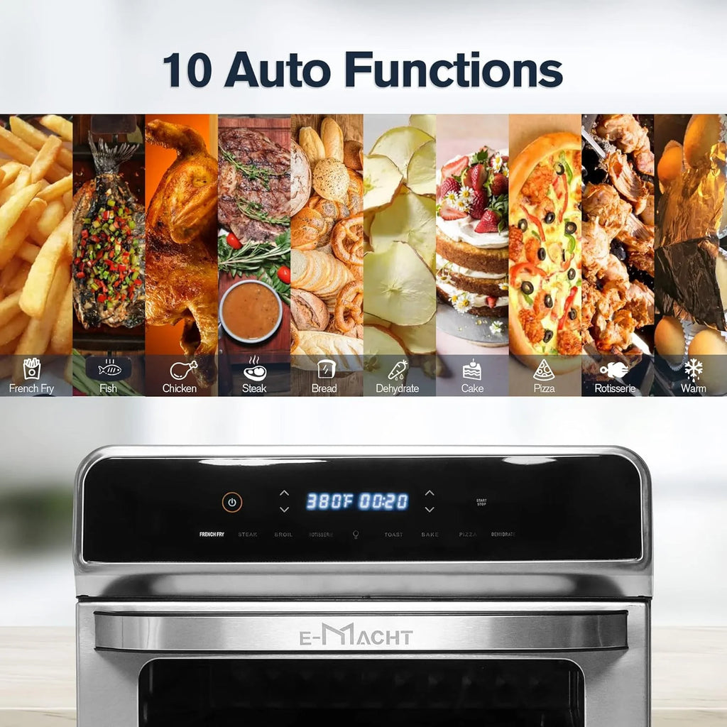 Air Fryer Ovens Countertop, Convection Toaster Oven with 10 Cooking Functions, 6-Slice Toast &12-Inch Pizza Capacity, 6 Accessories Included, Auto Shut off, 24 Quart
