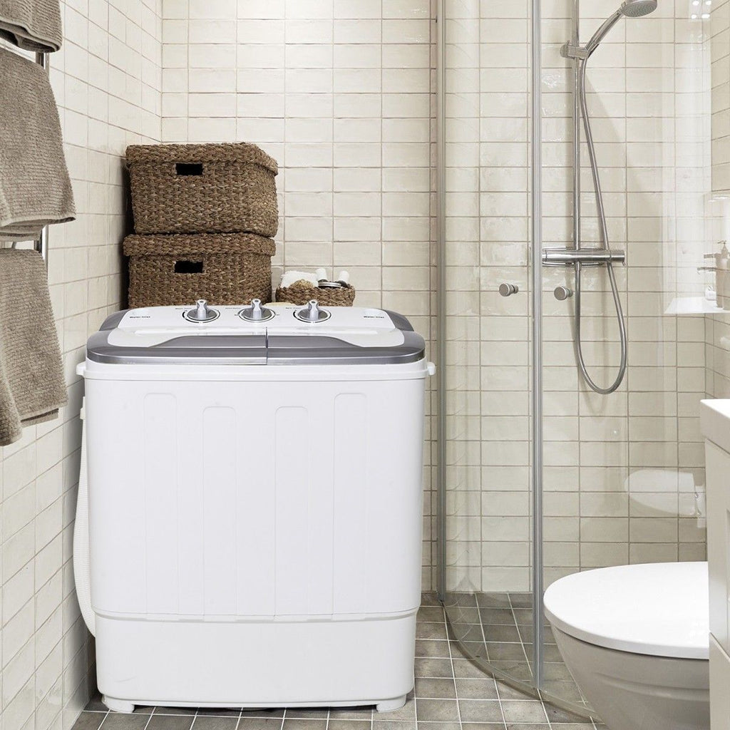 Gymax 8lbs Compact Mini Twin Tub Washing Machine Washer Spinner