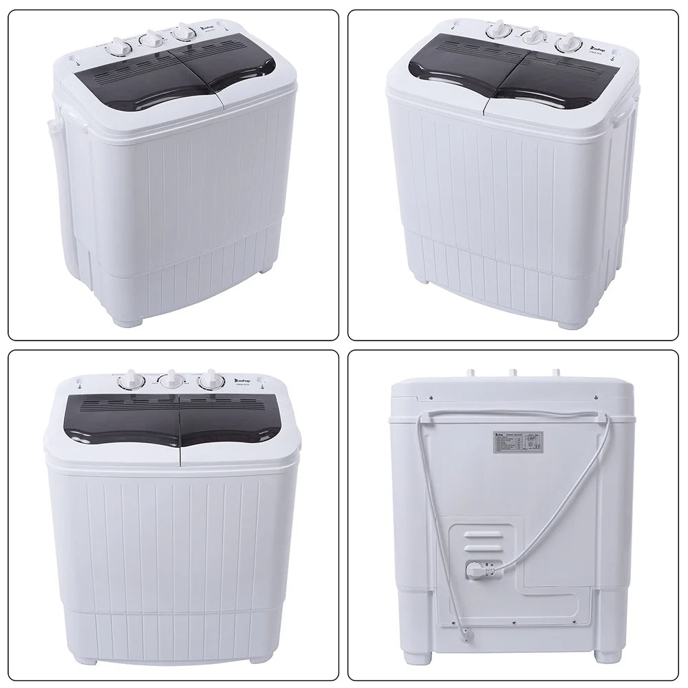 Compact Twin Tub with Built-in Drain Pump XPB35-188S 14.3(7.7 6.6)lbs Semi-automatic Gray Cover Washing Machine