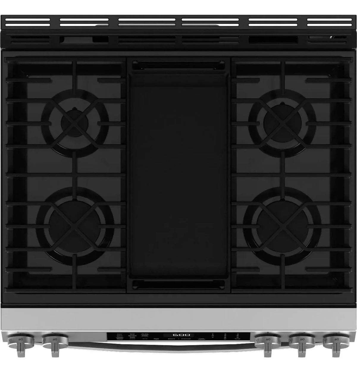 General Electric 30 in Slide-In Double Oven Gas Range in Silver