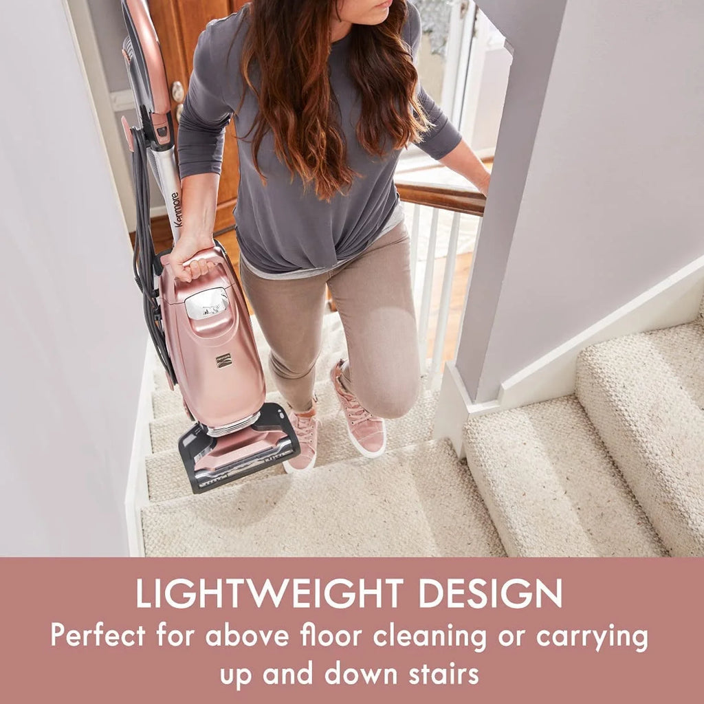 Kenmore BU4050 Intuition Bagged Upright Vacuum Cleaner for Carpet, Hard Floor, Rose Gold