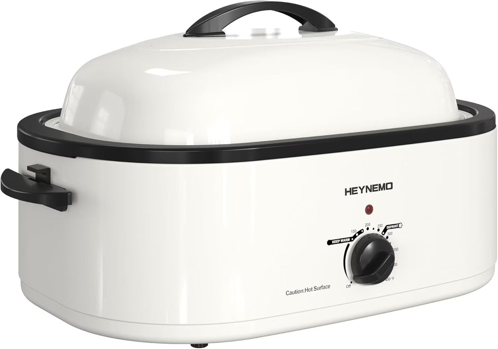 20 Quart Electric Roaster Oven, Turkey Roaster Electric, Roaster Oven Buffet, Selfbasting Lid, Removable Pan, Full-Range Temperature Control Cool-Touch Handles, Turkey Roaster, Black
