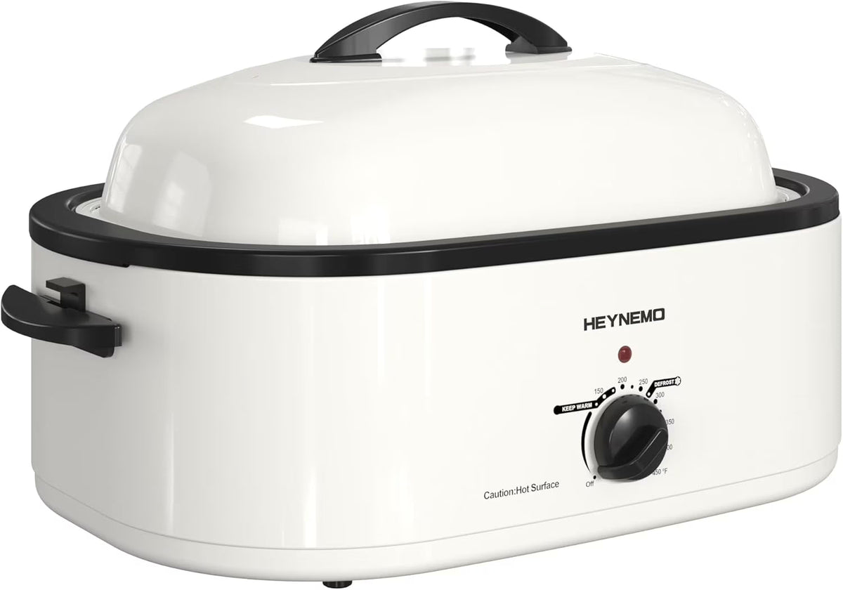 20 Quart Electric Roaster Oven, Turkey Roaster Electric, Roaster Oven Buffet, Selfbasting Lid, Removable Pan, Full-Range Temperature Control Cool-Touch Handles, Turkey Roaster, Black