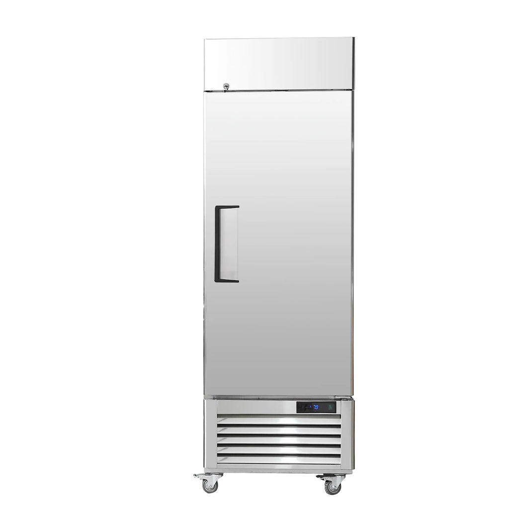KFFKFF Commercial Reach-In Refrigerator 19.32 Cu.ft Upright Freezer 1 Door 4 Shelves 4 Wheels 27" Width