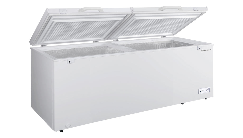 Hamilton Beach 25 Cu. Ft. Chest Freezer, 2 Doors, Garage Ready, White