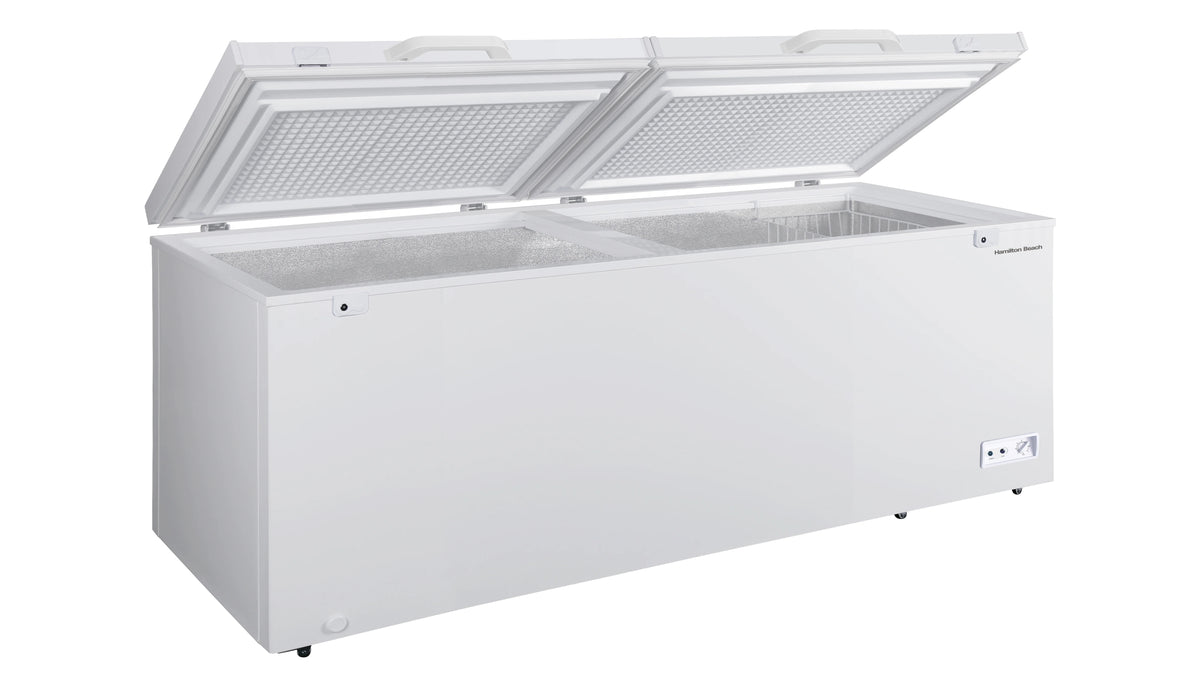 Hamilton Beach 25 Cu. Ft. Chest Freezer, 2 Doors, Garage Ready, White