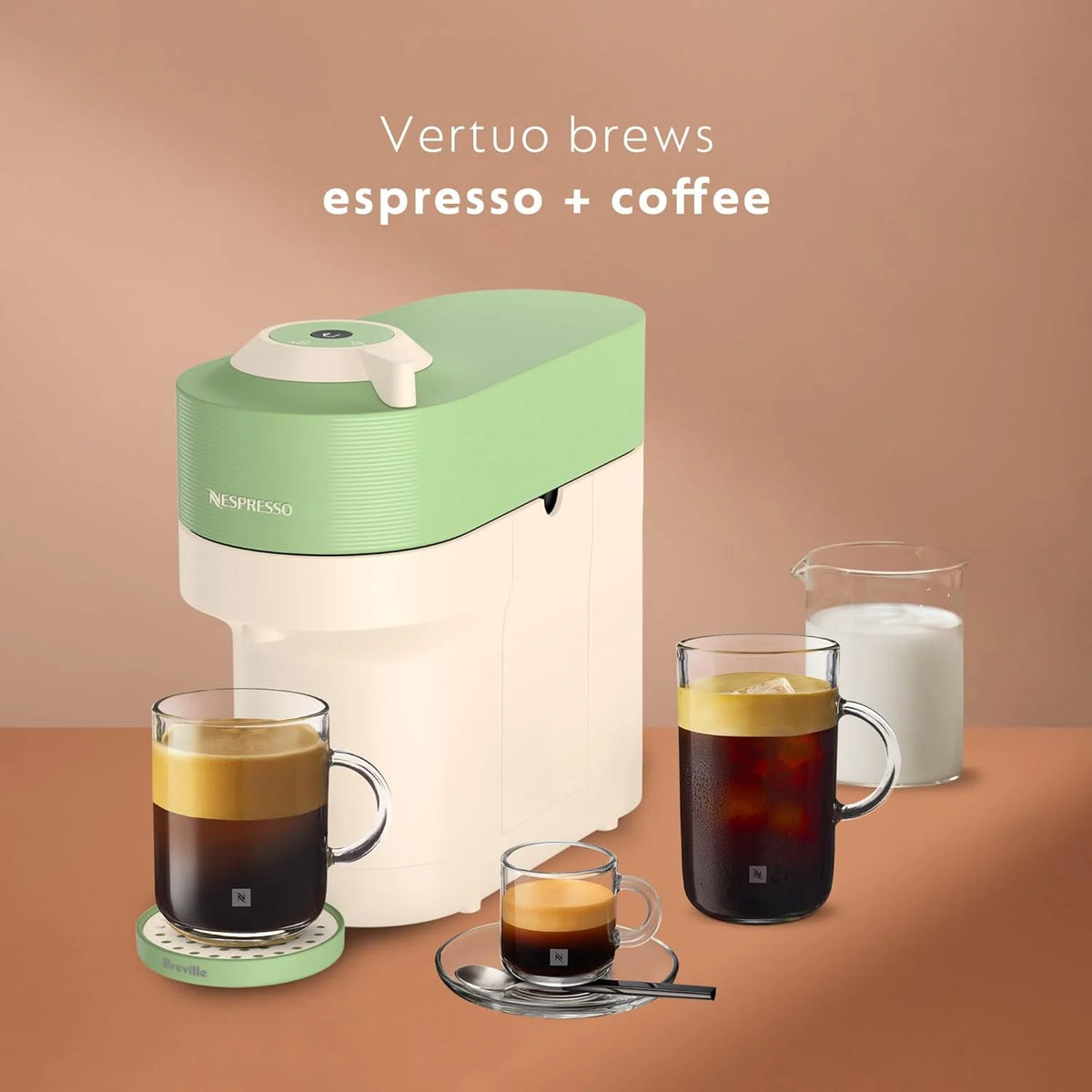 Nespresso Vertuo Pop+ Coffee and Espresso Maker by Breville, Aqua Mint