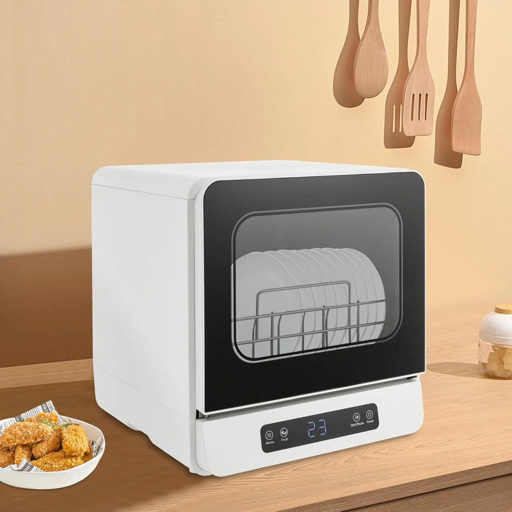 3-in-1 Countertop Dishwasher with 5 Washing Modes, Portable Mini Compact Dishwashers with Digital Control Panel, 590W, 16.14 * 16.54 * 17.09 in, ABS