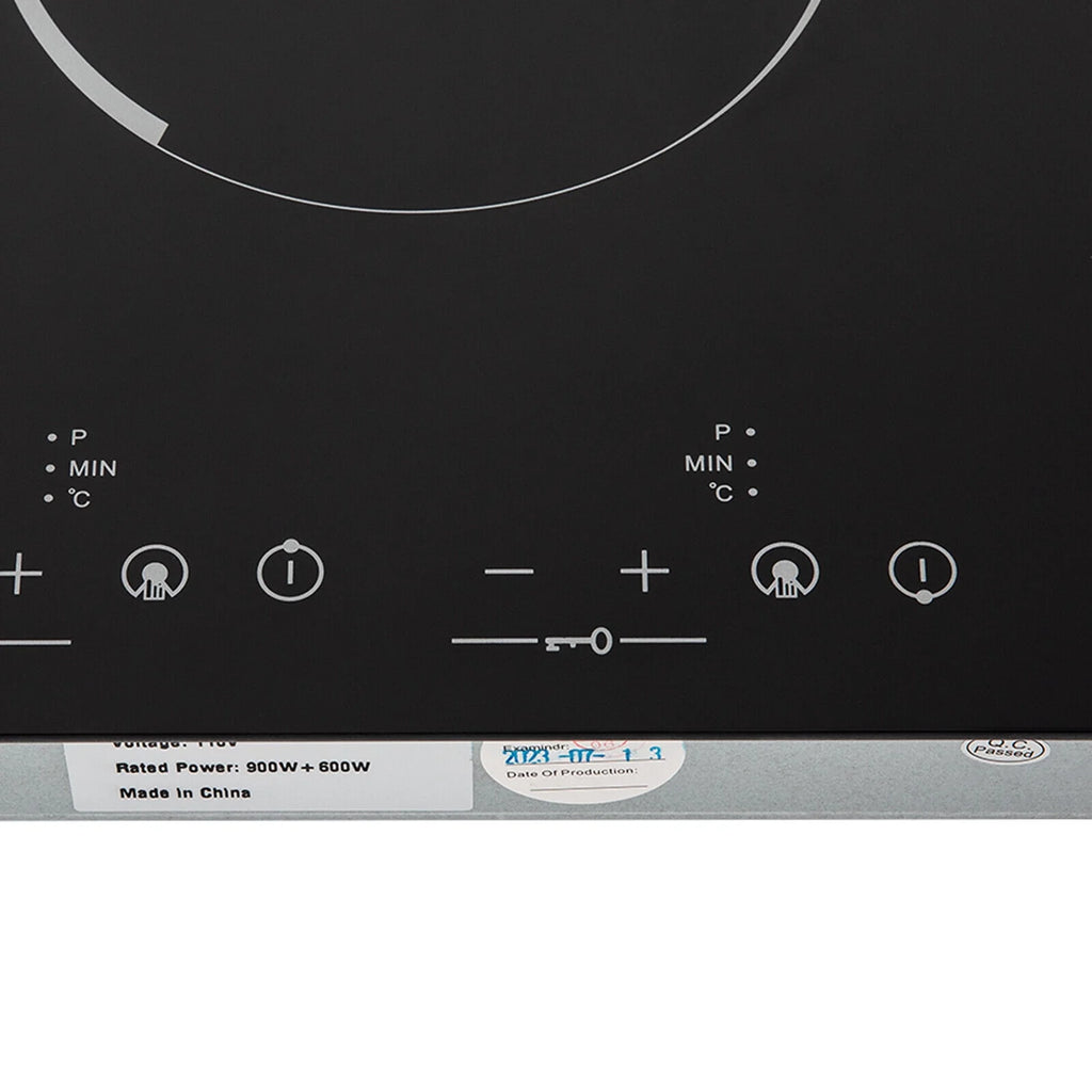 Miumaeov Commercial Electric Ceramic Cooktop 2 Burners Cooking Stove Touch Control Cooker 1500W 140-482?��F