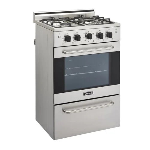 Unique Prestige 24�?2.3 cu ft Double Oven Gas Range in White