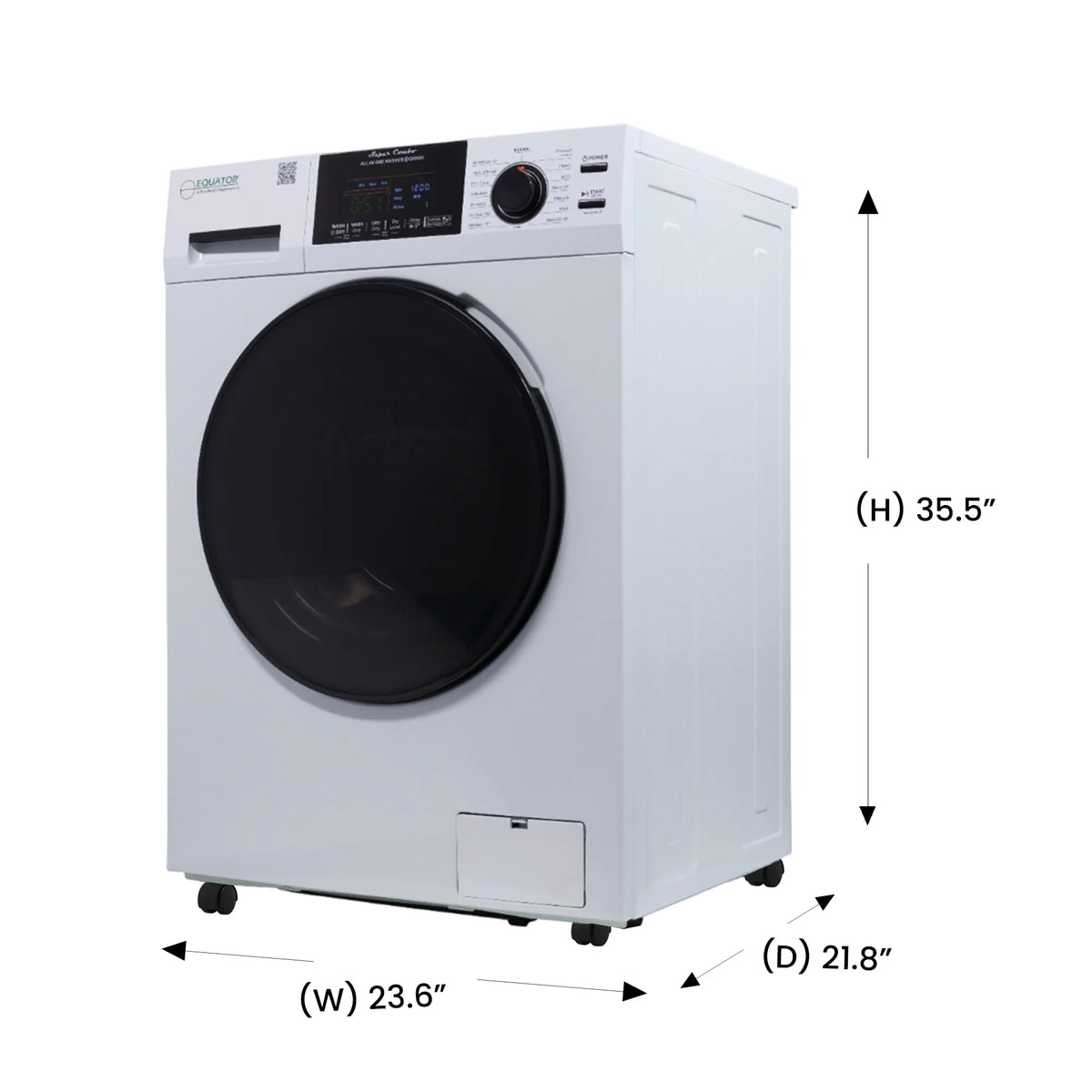 Equator 1.6cf 110V Vented/Ventless Sani Combo Washer Dryer Pet Cycle + Pedestal