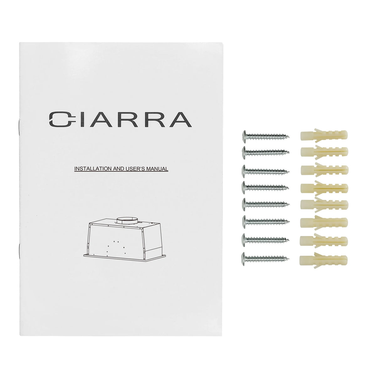CIARRA Insert Range Hood 20 inch 450 CFM with Push Button Control Stainless Steel CAS913E52