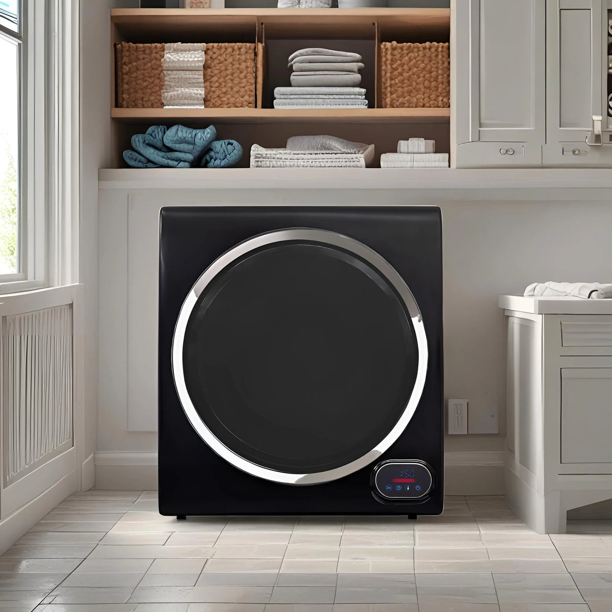 Equator Compact Vented Sensor Dryer 3.5cf/13lbs 110V Bottom digital control , Stainless Steel Drum and Sleek Design