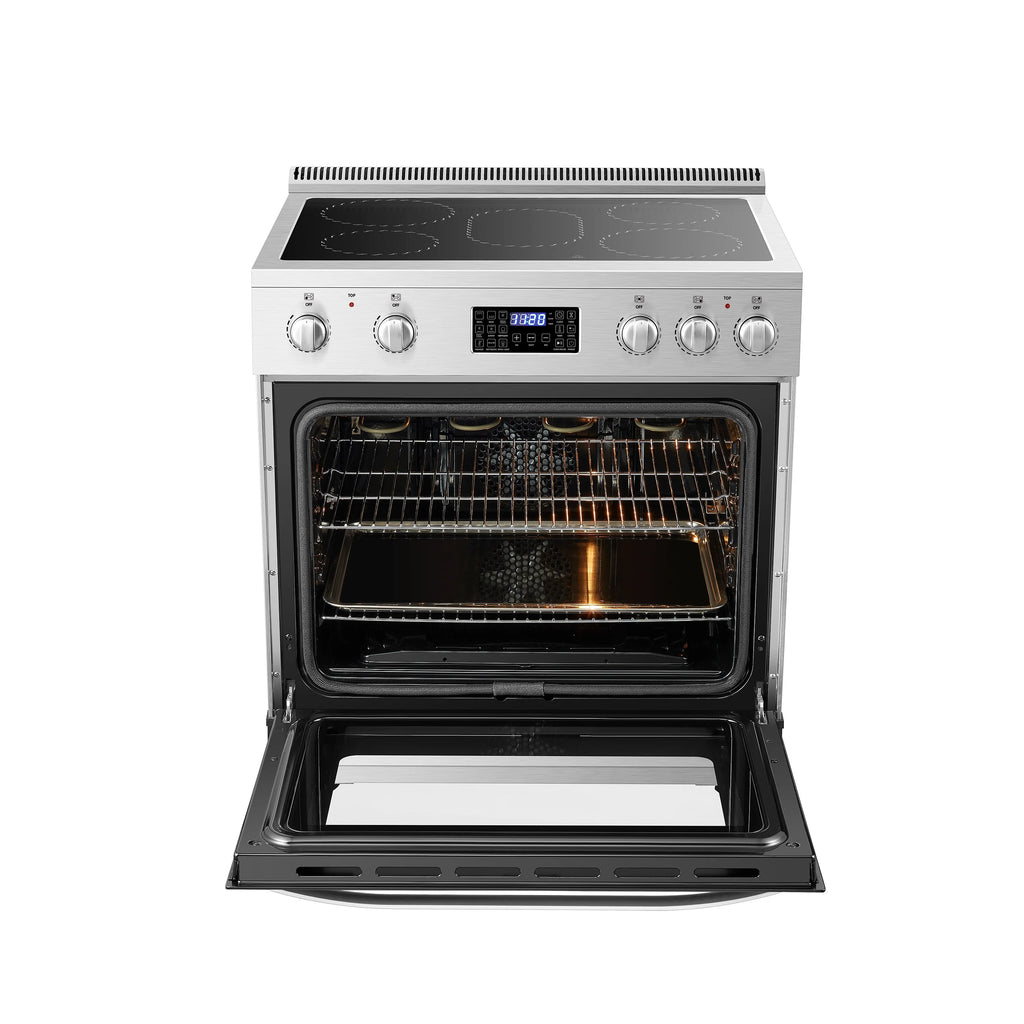 Lanbo 30 inch 5.9 CU.ft. Freestanding Electric Convection Range with Air Fry and Rotisserie, Electric cord or plug is not included