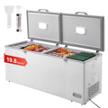 KFFKFF 19.8 Cu.ft / 561 L Small Top-Open Chest Freezer 4 Detachable Baskets, 7-Speed?Temperature Control Removable Storage Basket, Freestanding 6 Wheels