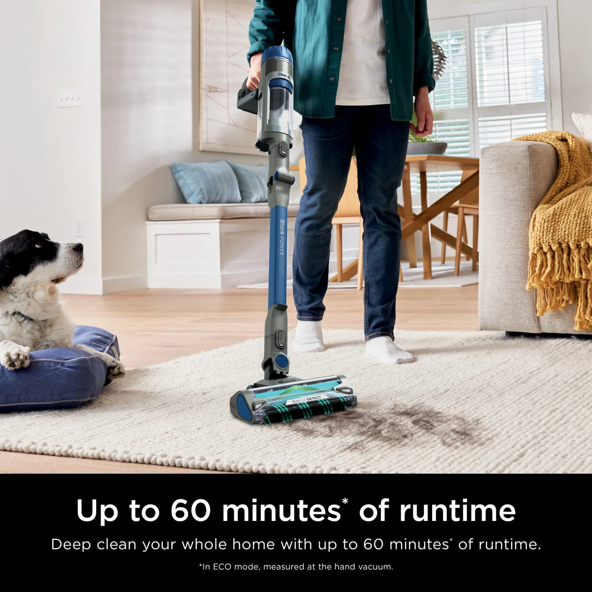 Shark PowerDetect Cordless Stick Vacuum, Multi-Surface, with DuoClean Detect Nozzle and MultiFLEX Wand, Up to 60 Mins Runtime, IP1250 Blue