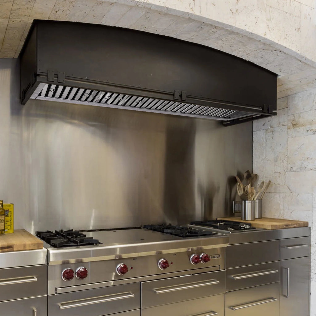 Akicon 48 Inch Range Hood Insert, Stainless Steel 8" Ducted Insert/Built-in Kitchen Vent Hood with 1200 CFM Suction, Dimmable LED Lights and Dishwasher Safe Filters, 4 Speed-Cool White