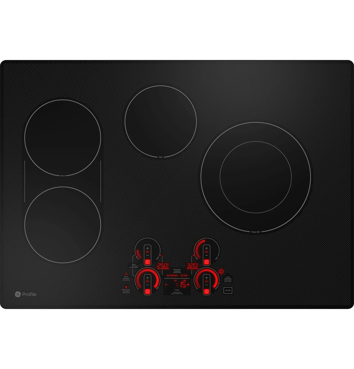 Ge Profile Pep7030 30" Wide 4 Burner Electric Cooktop - Black