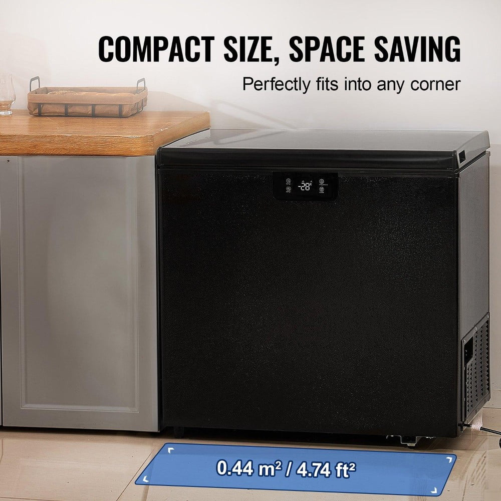 Choco Moon Large Capacity 14.5 Cu.ft Chest Freezer, 345L Storage, 4 Slide-Out Baskets, Lockable Lid, 8 Temp Control Levels, Energy-Efficient LED Lights, 6 Swivel Casters for Easy Mobility