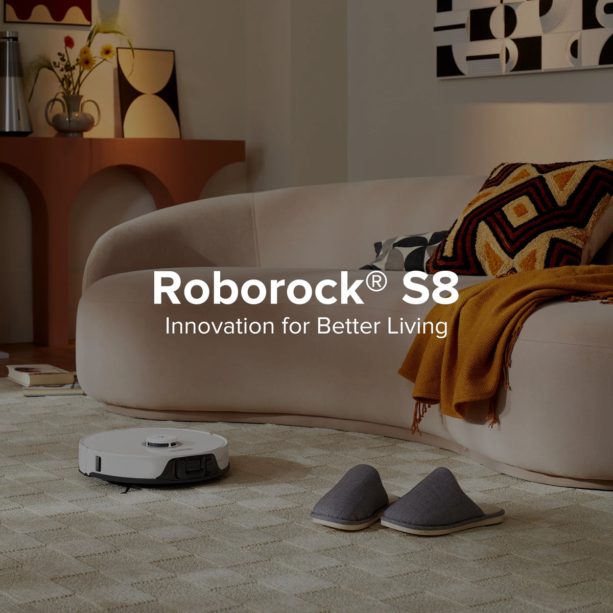 Roborock? S8 Robot Vacuum Cleaner and Sonic Mopping with DuoRoller? Brush, 6000 Pa, and Obstacle Avoidance