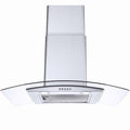 30 inch Kitchen Stainless Wall Mount Range Hood 450CFM Stainless 3-Speed with Led Bulb Dishwasher Filter For Burner 120V