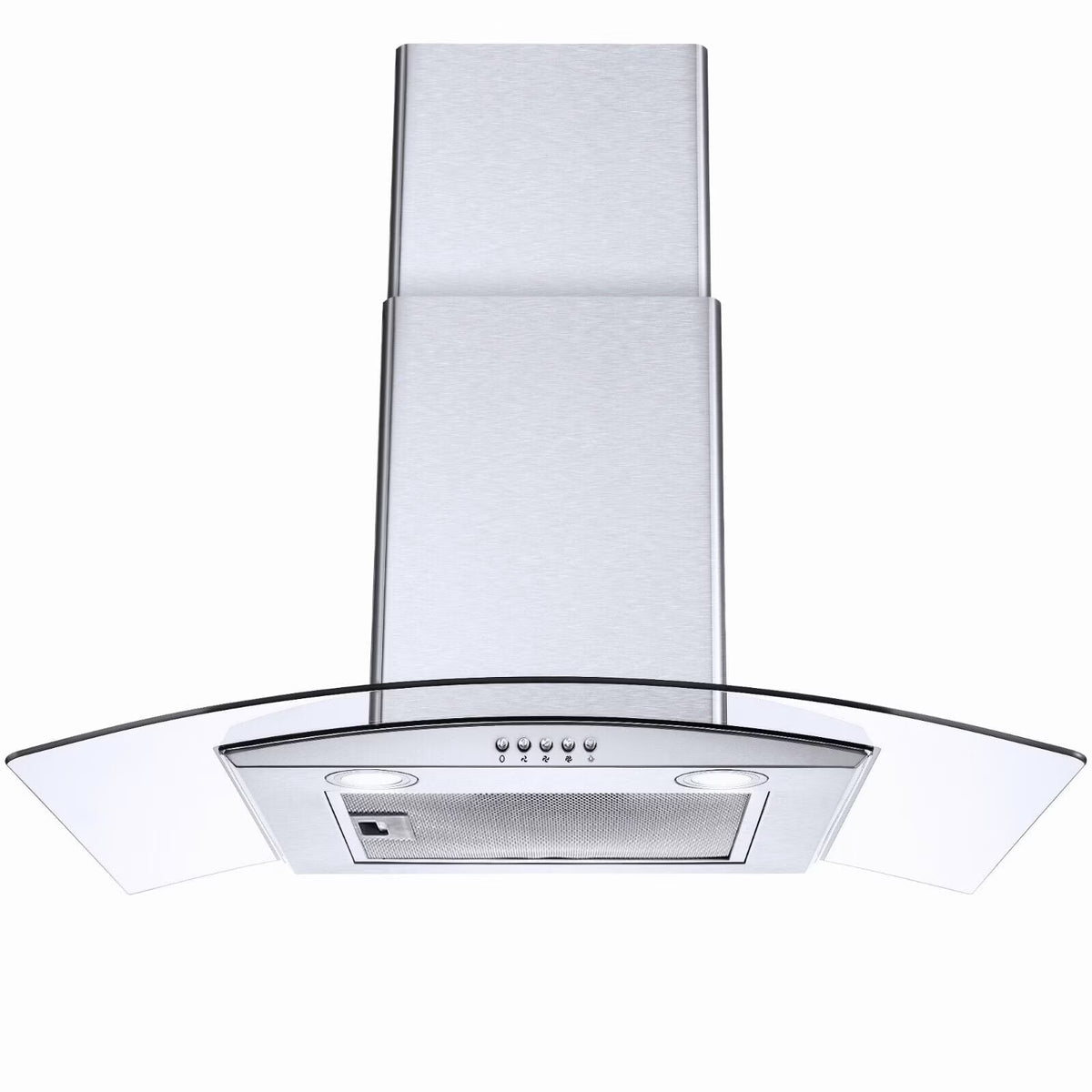 30 inch Kitchen Stainless Wall Mount Range Hood 450CFM Stainless 3-Speed with Led Bulb Dishwasher Filter For Burner 120V