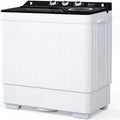 KEINXS Twin Tub with Built-in Drain Pump XPB65-2288S 26Lbs Semi-automatic Twin Tube Washing Machine for Apartment, Dorms, RVs, Camping and More, White&Black US Standard