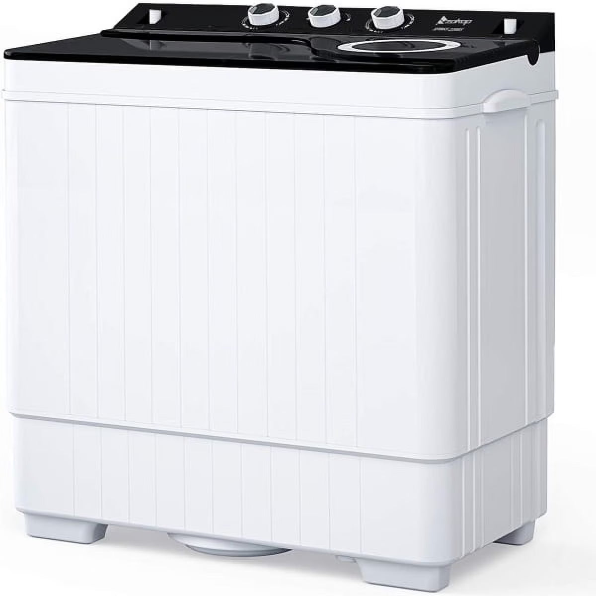KEINXS Twin Tub with Built-in Drain Pump XPB65-2288S 26Lbs Semi-automatic Twin Tube Washing Machine for Apartment, Dorms, RVs, Camping and More, White&Black US Standard