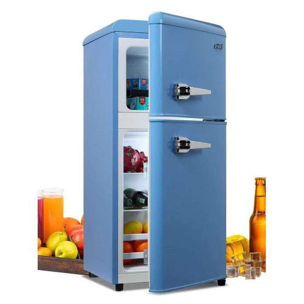 3.5Cu.Ft Compact Refrigerator Mini Fridge with Freezer, Small Refrigerator with 2 Door, 7 Level Thermostat Removable Shelves for Kitchen, Dorm, Apartment, Bar, Office, Black