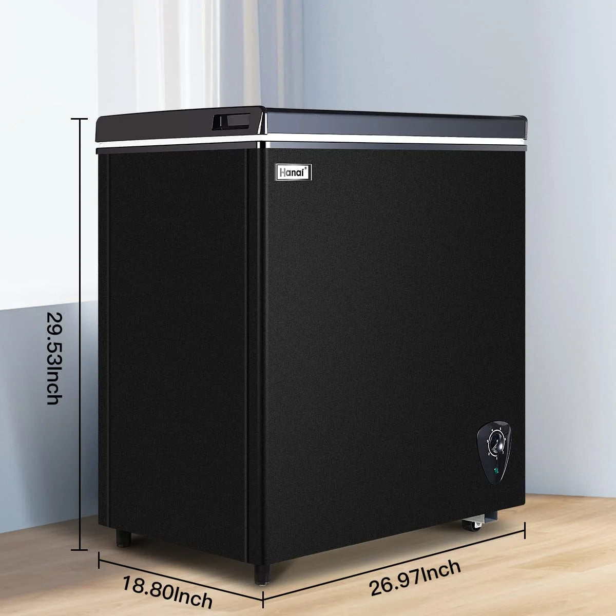 WANAI 5.0 Cu.ft,Chest Freezer,Deep Freezer,Removable Storage Basket Freezer,Black