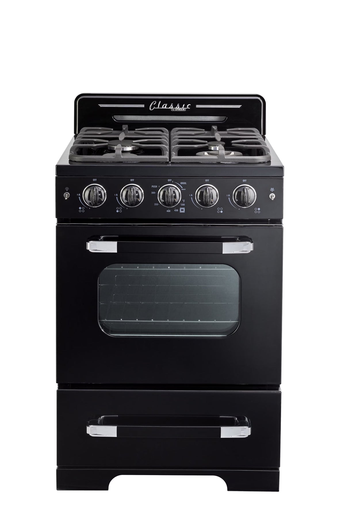 Unique Classic Retro 24" 2.9 cu/ft Freestanding Gas Range with Convection Oven and Sealed Burners