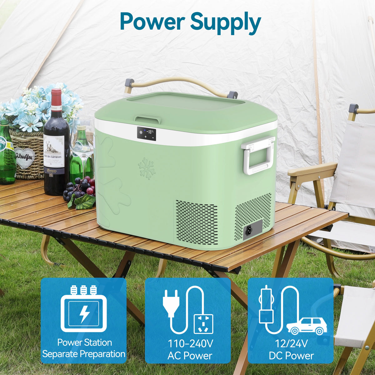 Portable Fridge 19 QT(18 Liter) 12 Volt Fridge Car Freezer Compressor Cooler 12/24V DC 110��240V AC for Camping Truck RV Boat & Home Use -18��~+15��