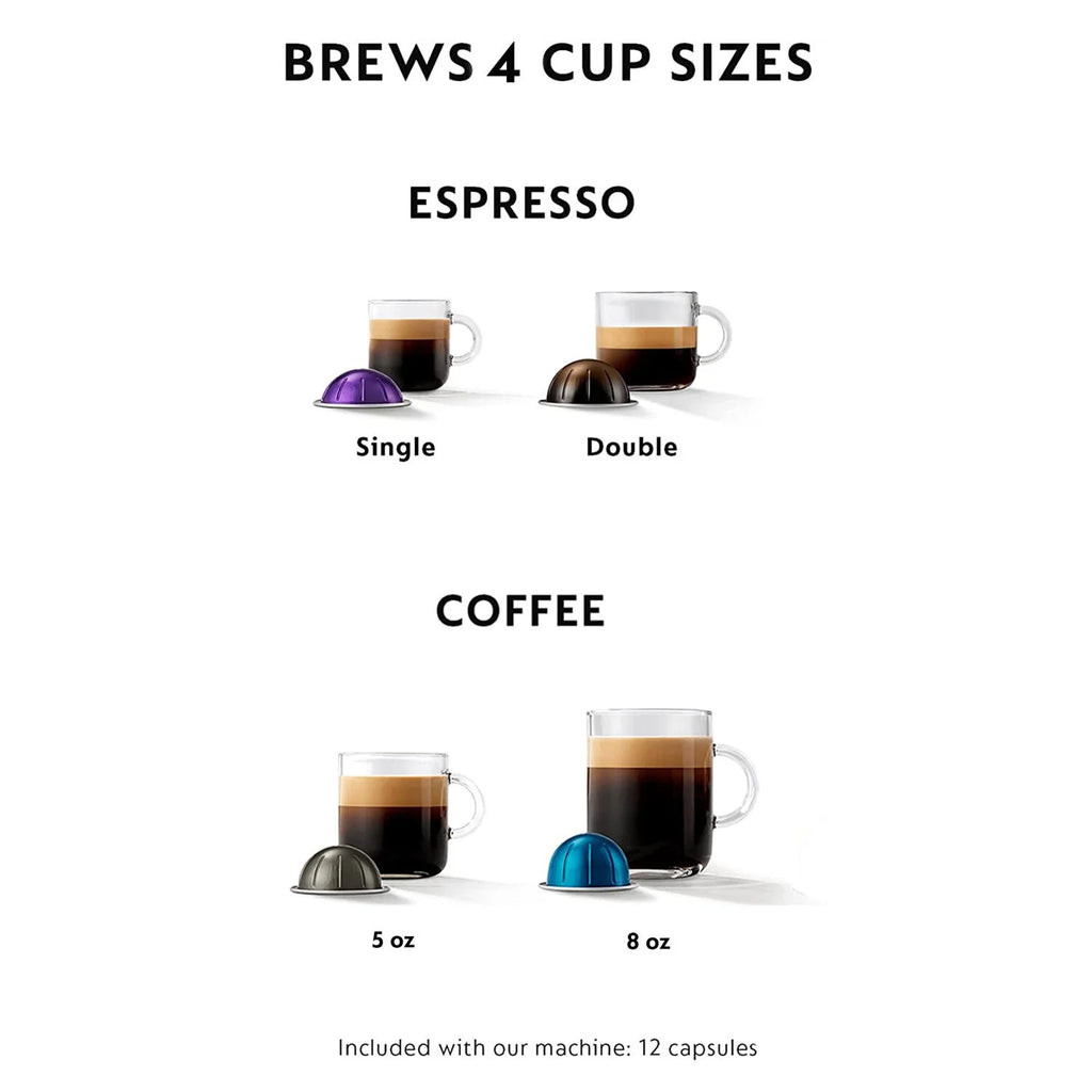 Nespresso VertuoPlus Deluxe Coffee and Espresso Maker by De'Longhi with Aeroccino, Black