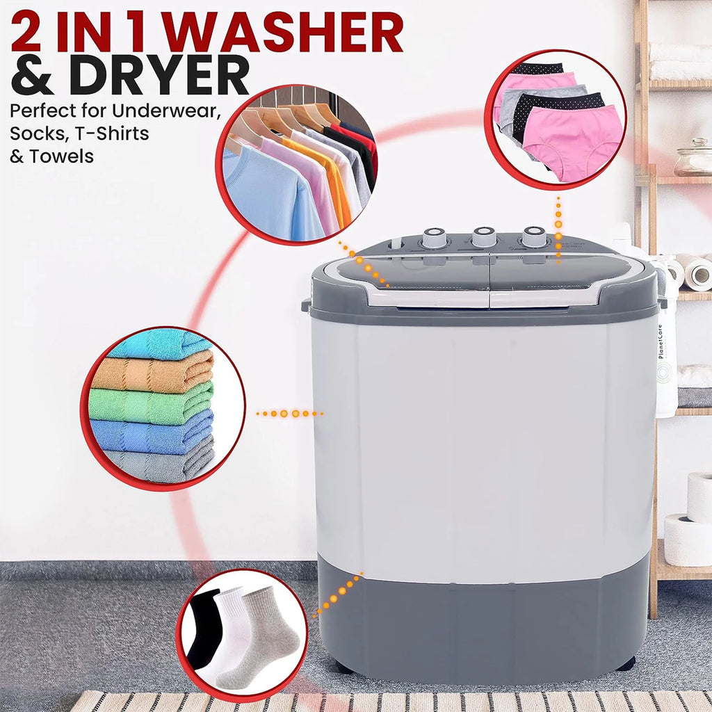 Open Box Pyle Pure Clean 110 Volt 2 in 1 Compact and Portable Washer and Dryer