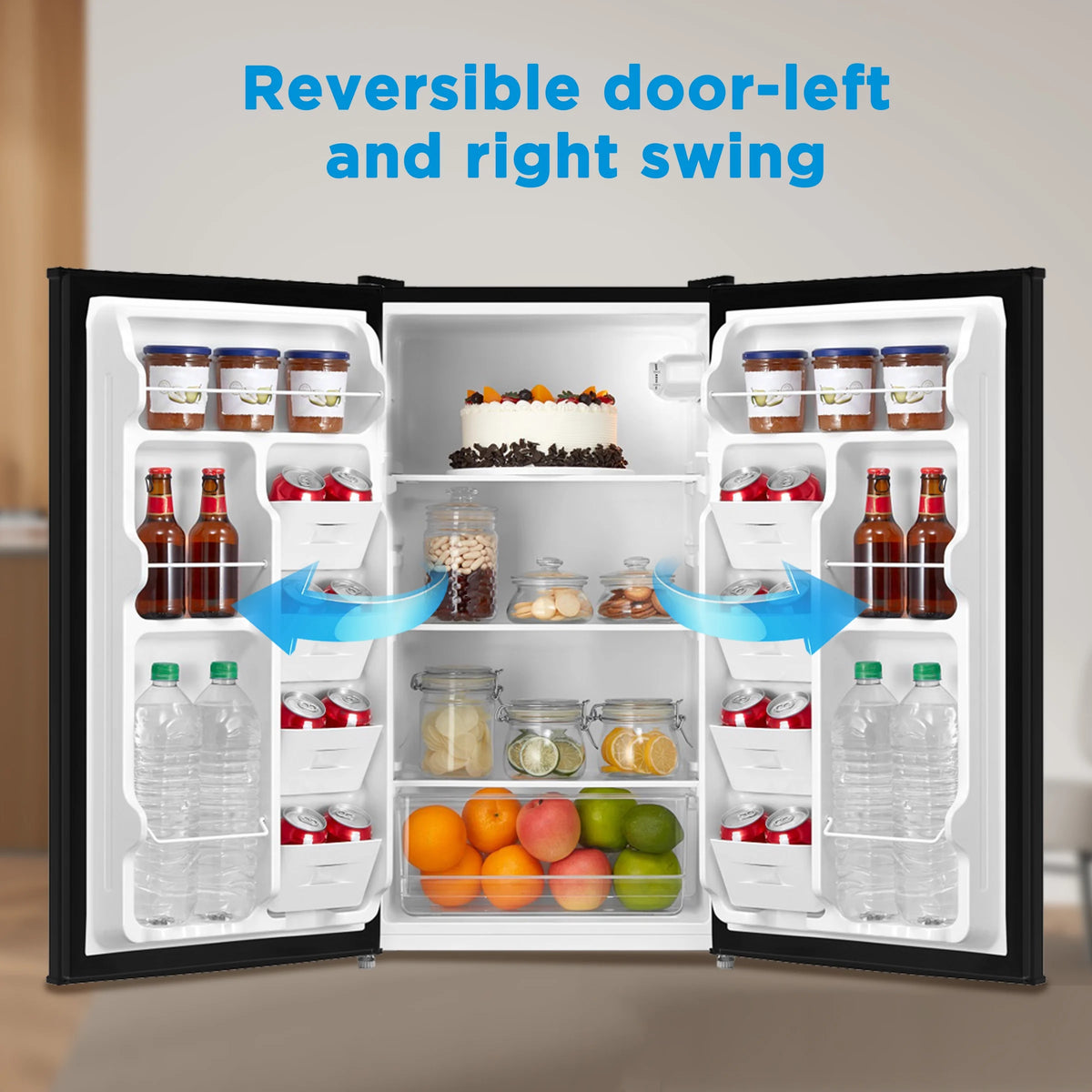 Mainstays 3.3 Cu. ft. Single Door Mini Refrigerator, Black