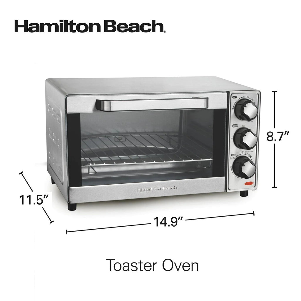 Hamilton Beach 4 Slice Stainless Steel Toaster Oven
