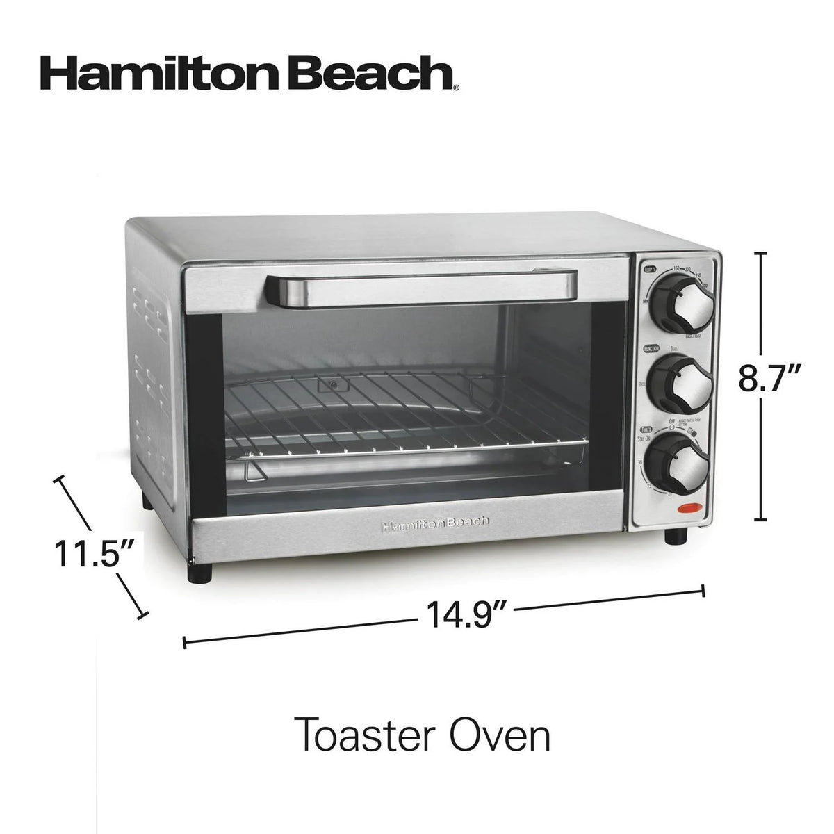 Hamilton Beach 4 Slice Stainless Steel Toaster Oven