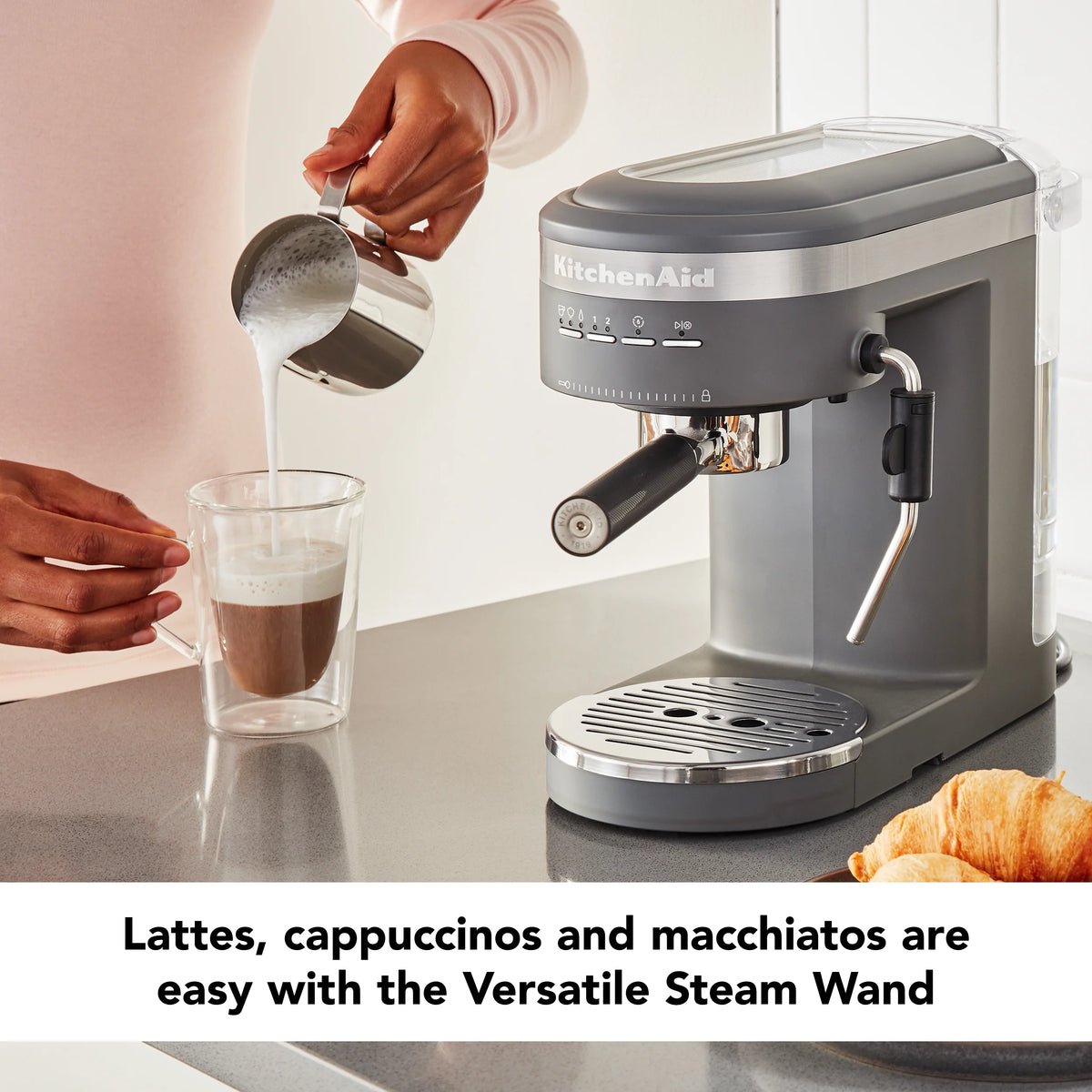 KitchenAid Semi-Automatic Espresso Machine, Charcoal Grey, KES6403