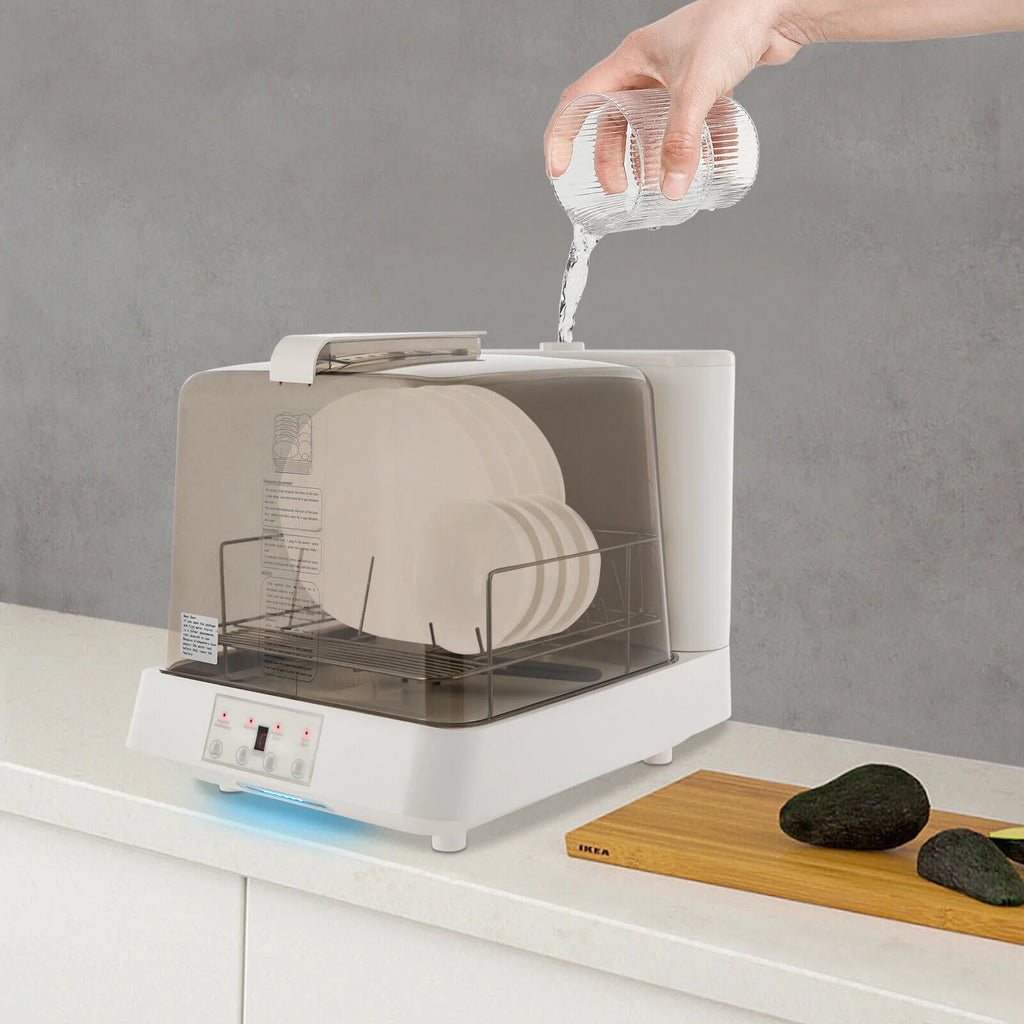 Portable Mini Dishwasher Countertop Dish Washing Machine with Washing Programs