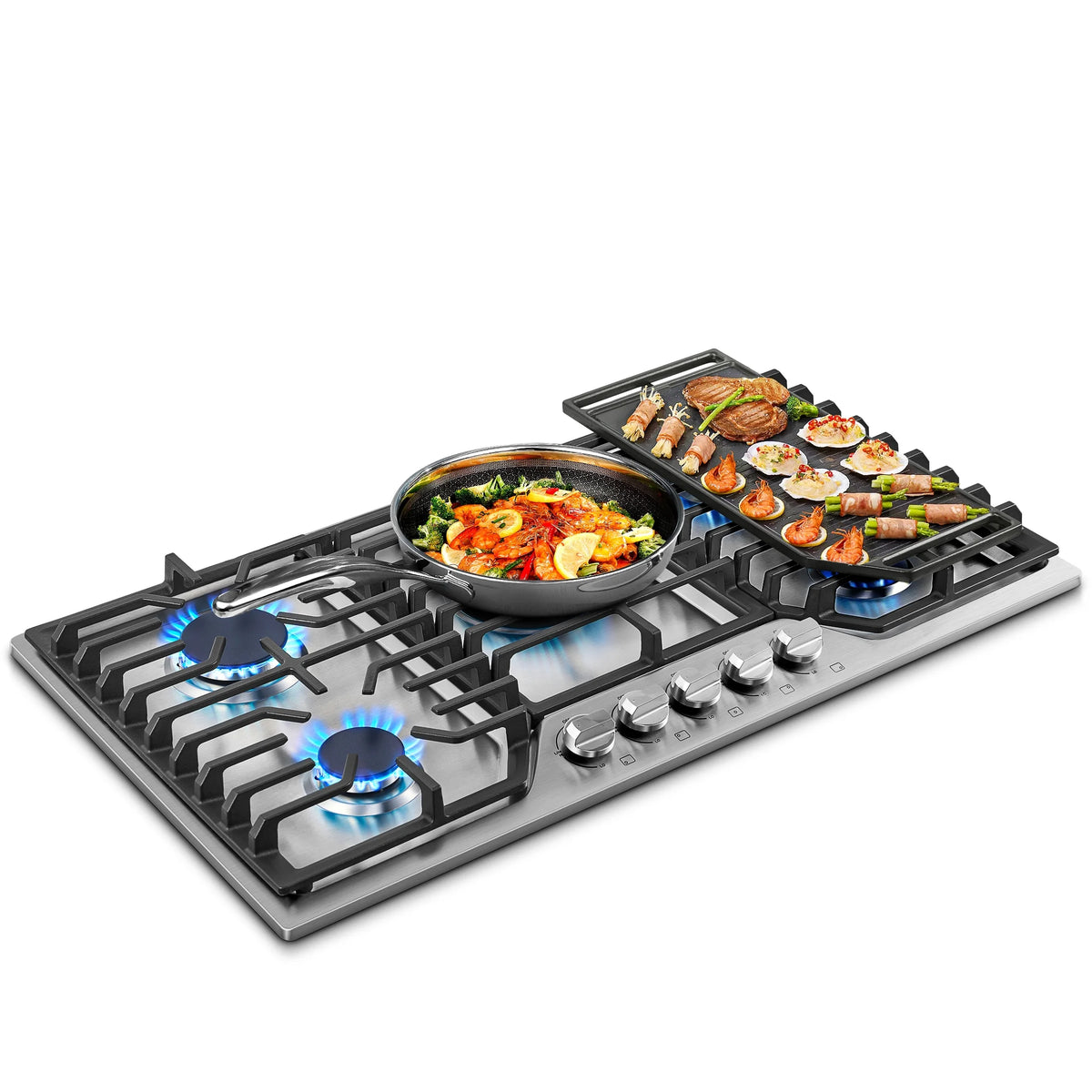 30 Inch Gas Cooktop Sunmaki 5 Burners Gas Stovetop