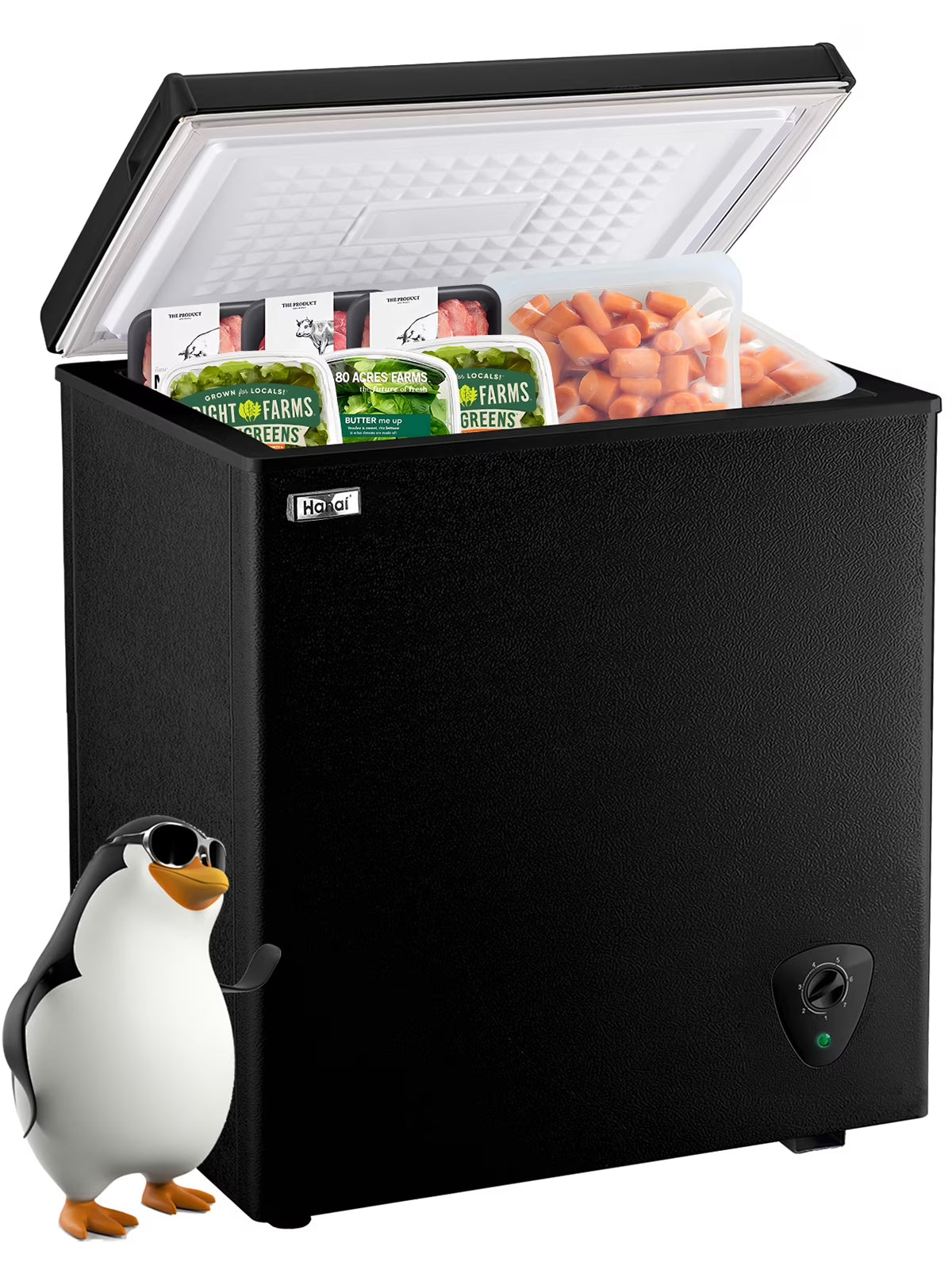 WANAI 5.0 Cu.ft Compact Freezer, Fast Cooling, Top Door Design, Energy-Efficient Deep Freezer White