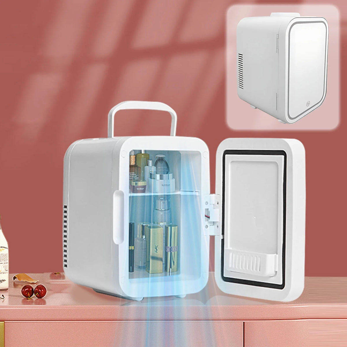 tzyudk White Mini Refrigerator 4L Quiet Heating Freezing Portable Compact Fridge For Home Car Student Dormitory Us Plug 110V Affordable Useful Plastic