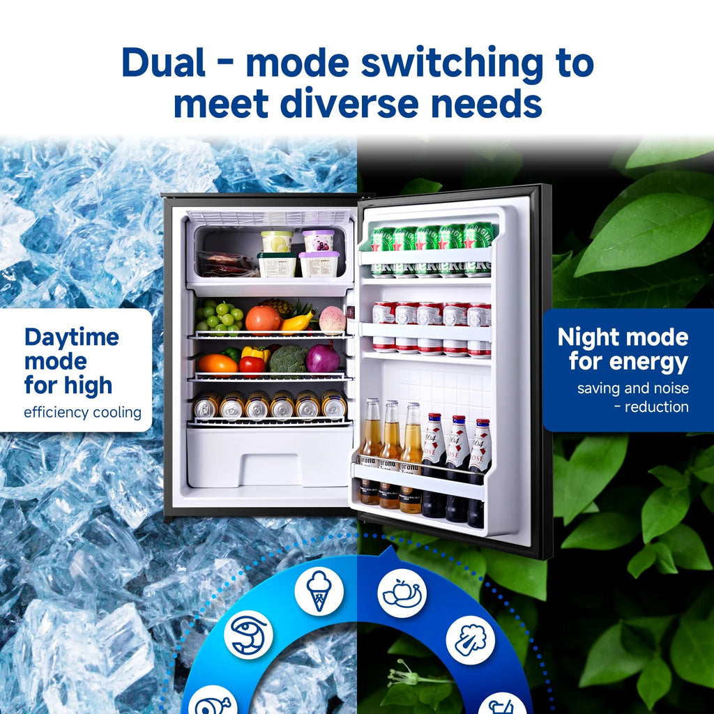 BODEGA 116.2Qt(110L) Portable Car Refrigerator Dual Zone Cooling & Freezing for Caravan, Truck, Camping (Black)