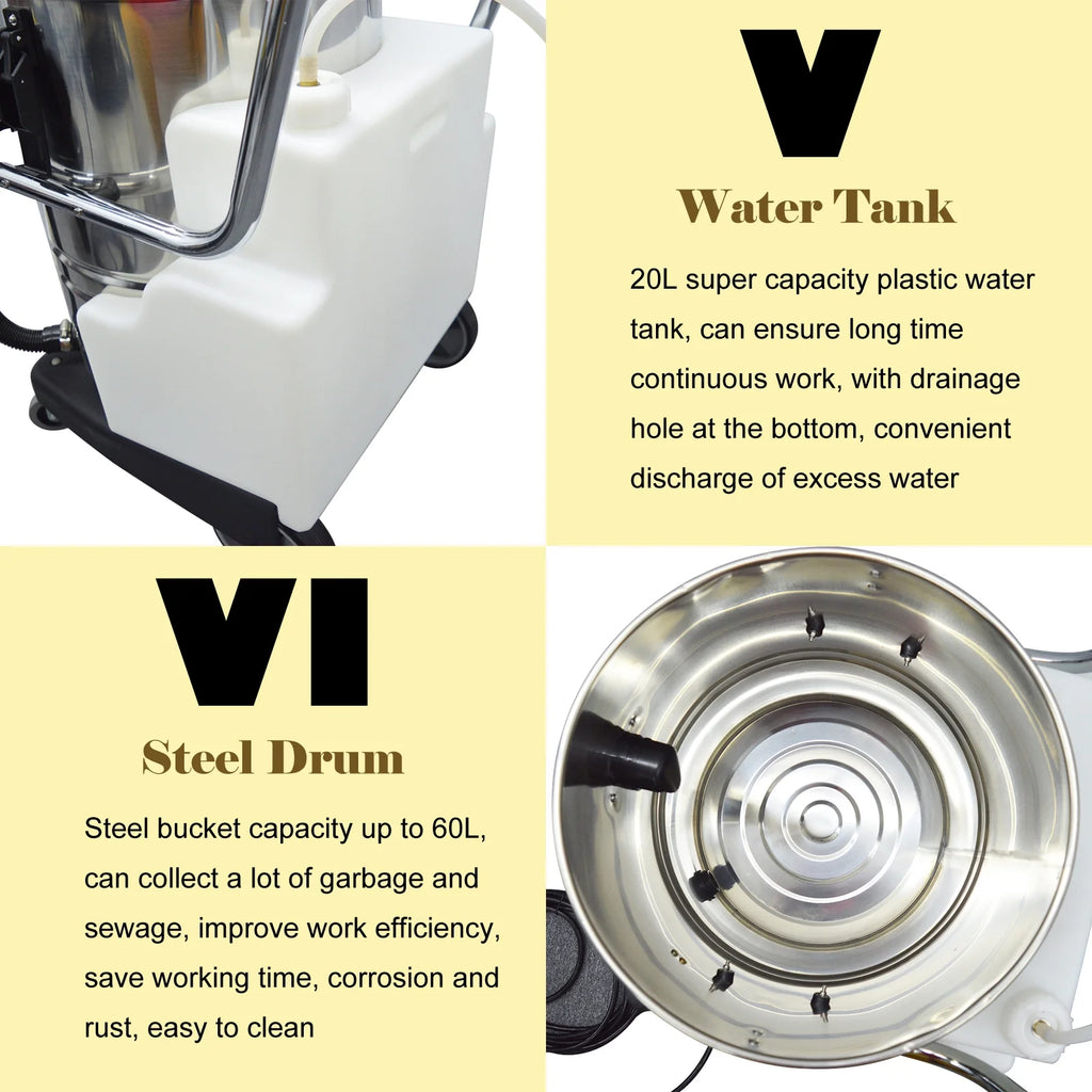 INTBUYING Carpet Cleaning Machine Carpet Extractor 30L/40L/60L/80L 110V/220V