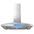 New 30 Inch Stainless Wall-Mounted Kitchen Range Hood 3-Speed Fan Exhaust Vent Gesture/Touch 120V